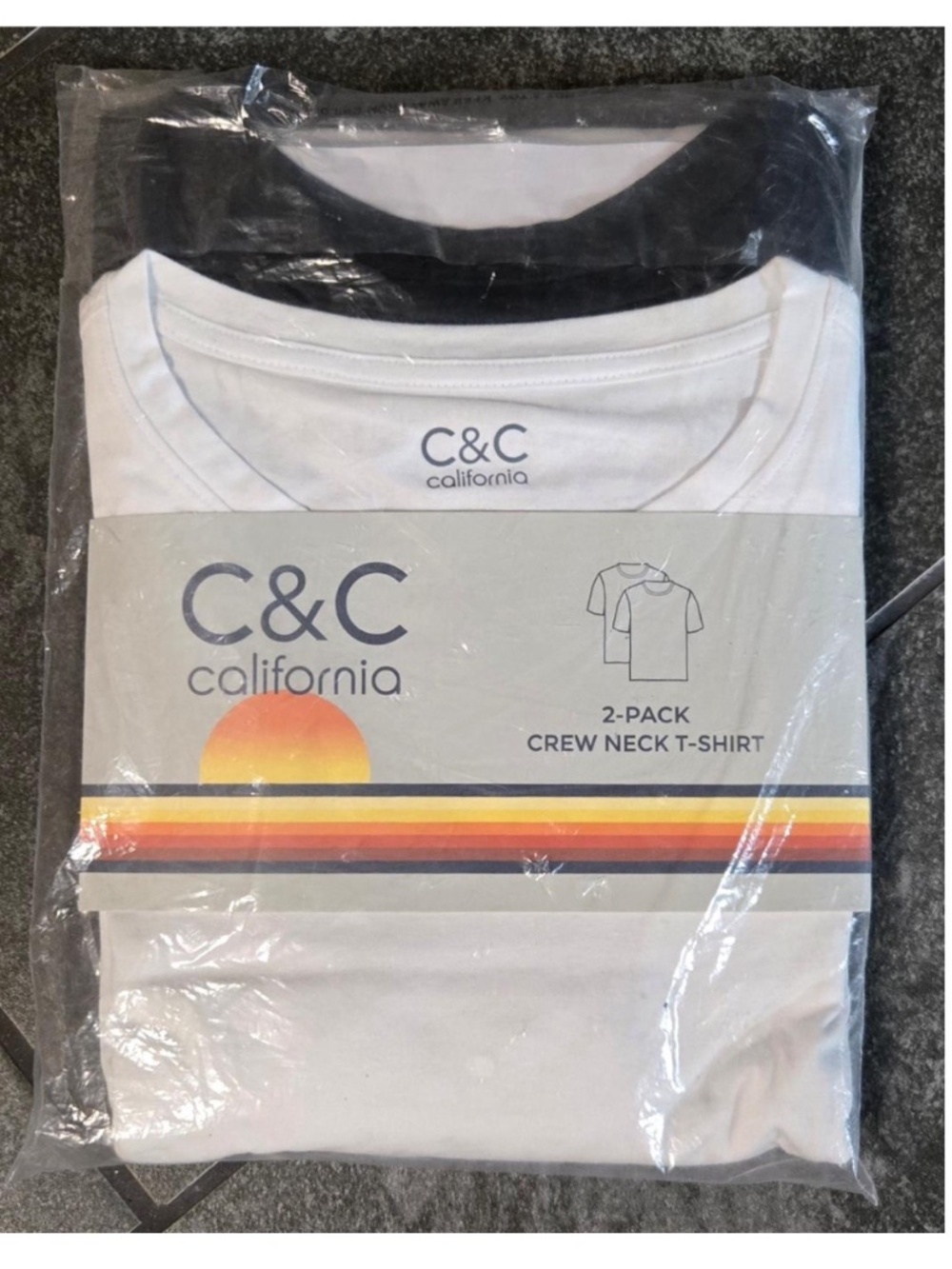 New C&C California XL Mens T-Shirt 2 Pack Black White Short Sleeves Tee NWT